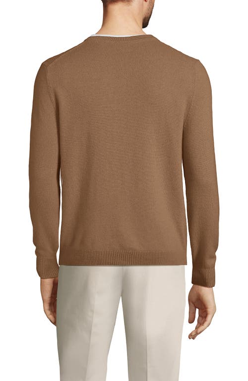 Shop Lands' End Fine Gauge Cashmere V-neck Sweater In Classic Camel