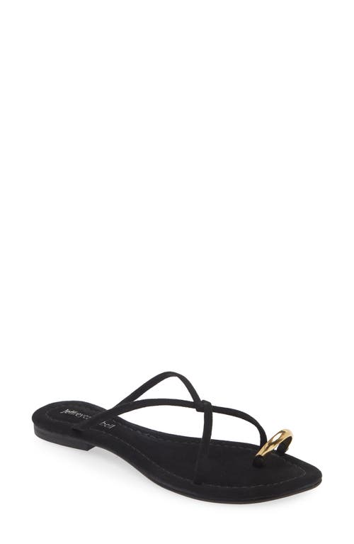 Pacifico Slide Sandal in Black Suede Gold