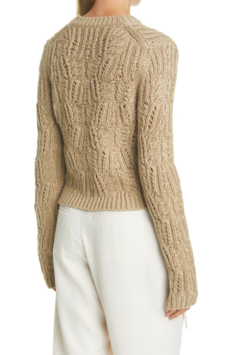Vince Variegated Cable Wool & Mohair Blend Sweater, Alternate, color, 