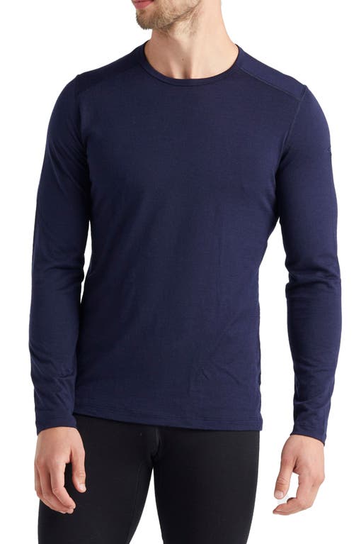Oasis Long Sleeve Wool Base Layer T-Shirt in Midnight Navy