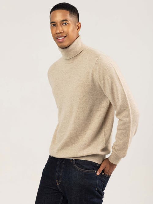 Shop Gobi Cashmere Turtle Neck In Warm Grey