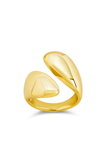Sterling Forever Neri Polished Bypass Ring In Gold
