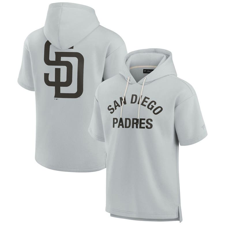 Shop Fanatics Signature Unisex  Gray San Diego Padres Elements Super Soft Fleece Short Sleeve Pullover Hoo