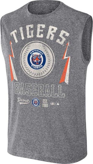 Men's Darius Rucker Collection by Fanatics Charcoal Detroit Tigers Relaxed-Fit Muscle Tank Top Size: Extra Large