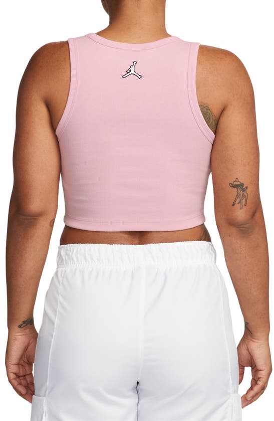 Shop Jordan Crop Cotton Blend Tank Top In Pink Glaze