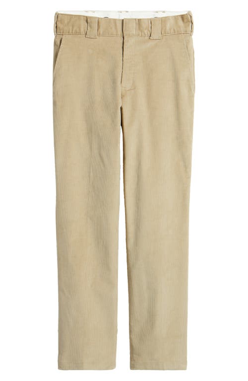 Shop Dickies Flat Front Corduroy Pants In Khaki