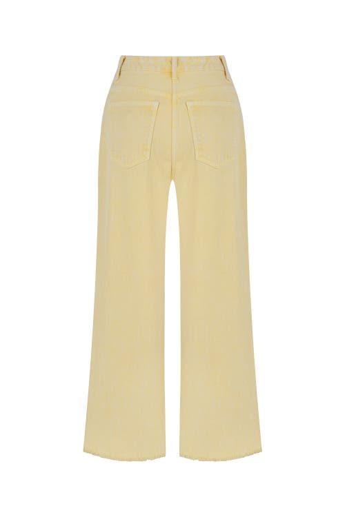 Shop Nocturne High Waist Wide Leg Jeans In Yellow