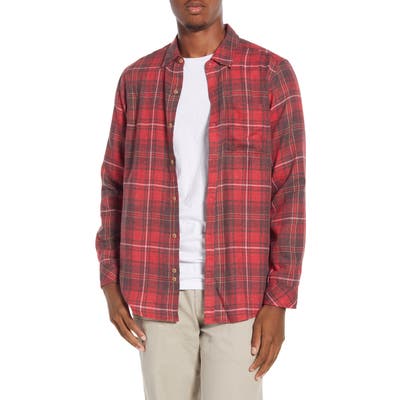 Hurley Kurt Plaid Button-Up Flannel Shirt, Pink