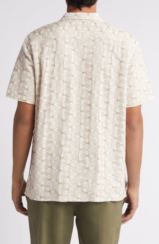Shop Treasure & Bond Starburst Embroidered Short Sleeve Button-up Shirt In Ivory- Tan Starburst Geo
