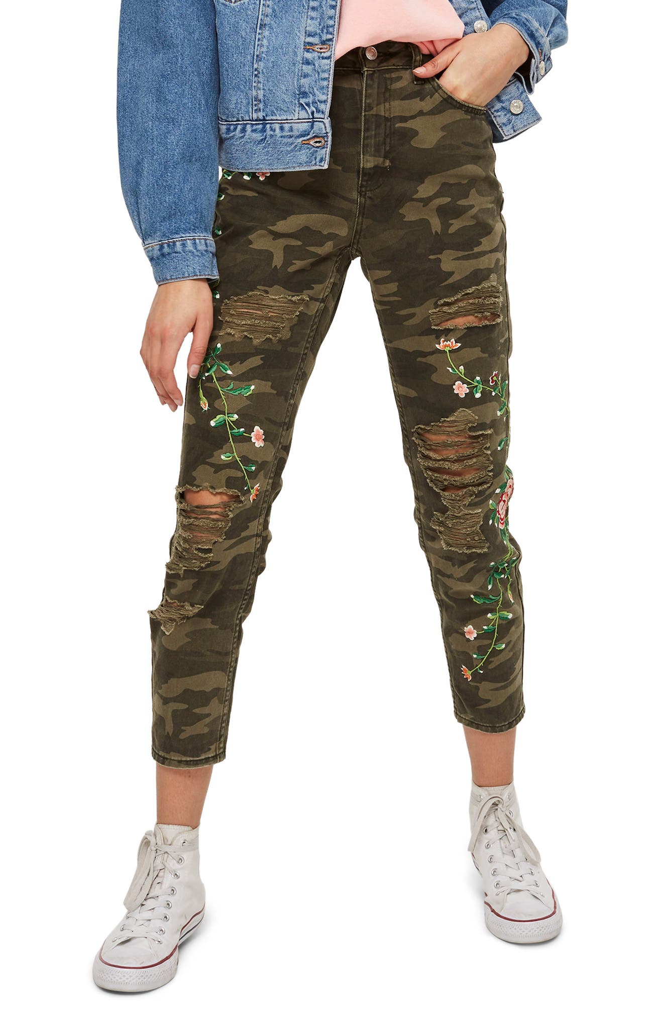 camouflage mom jeans