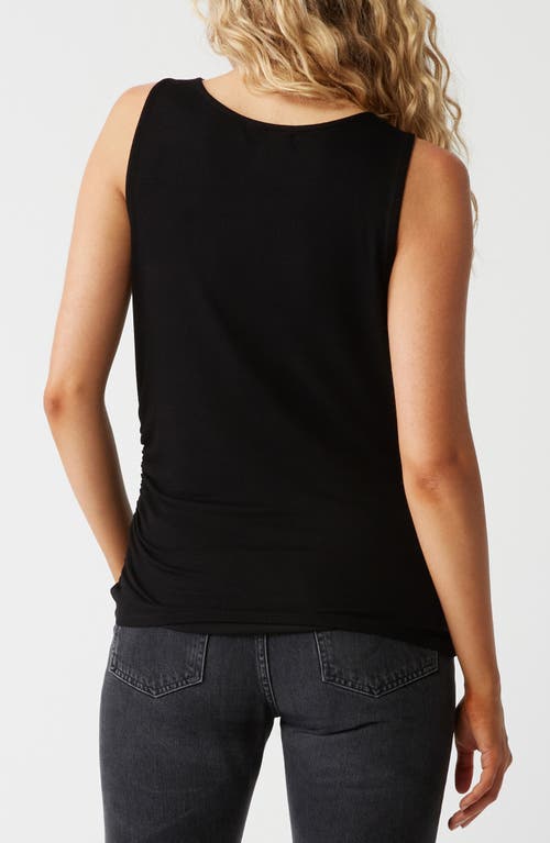 Shop Michael Stars Jeanette Cowl Neck Tank In Black