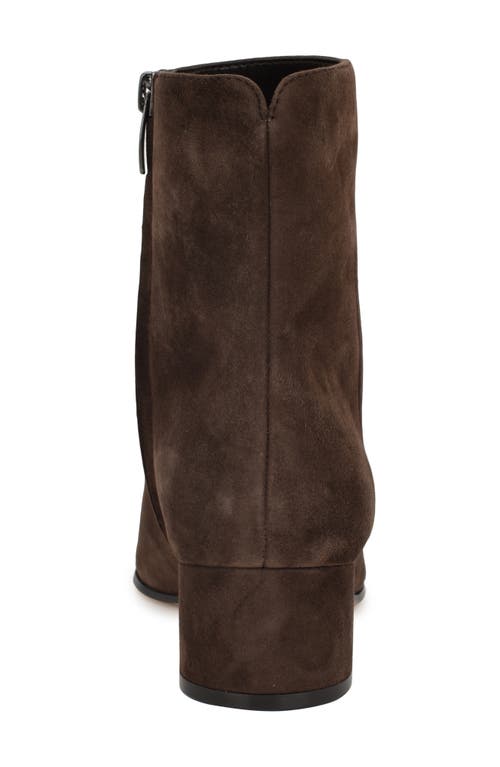 Nine West Maribu Pointed Toe Bootie In Dark Brown Suede