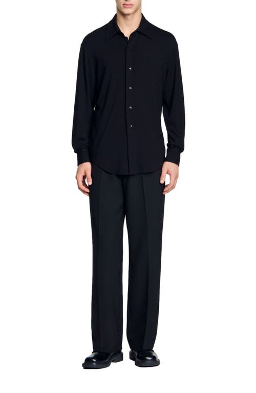 Shop Sandro Jersey Shirt In Black