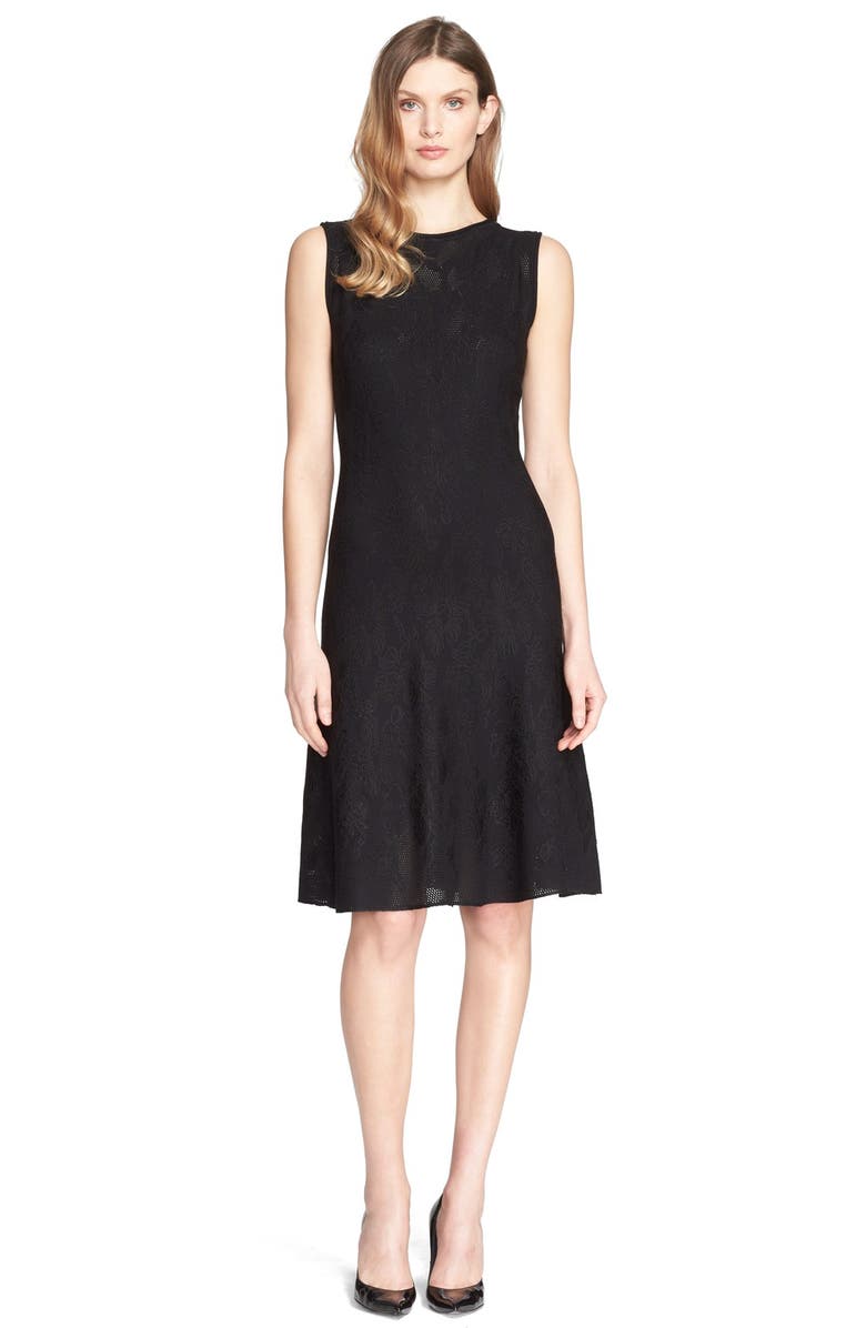 St. John Collection Engineered Floral Lace Knit Fit & Flare Dress ...