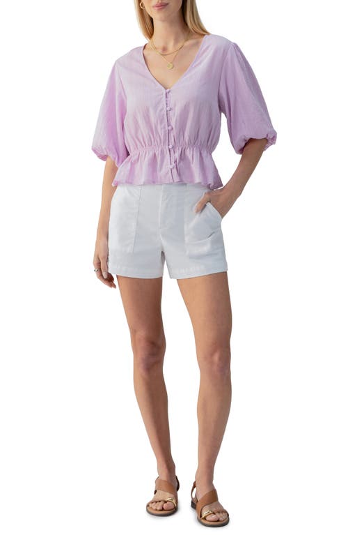 Sanctuary Puff Sleeve Button Front Top In Iris In Iris