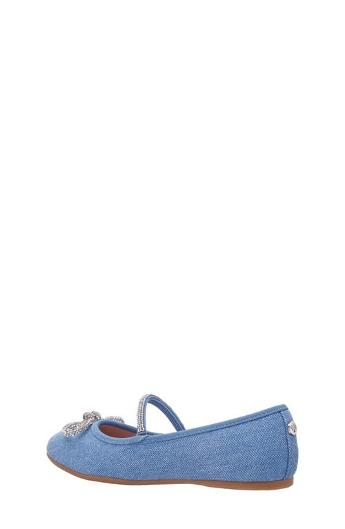 Shop Nina Kids' Kendalla Ballet Flat In Blue Glitter Denim