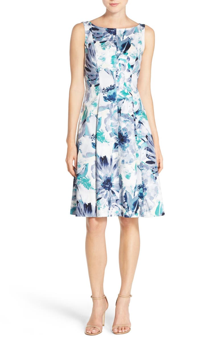 Maggy London Floral Sateen Fit & Flare Dress | Nordstrom