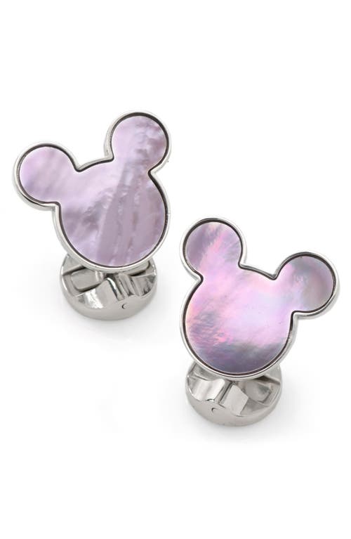 Cufflinks, Inc. Mickey Mouse Silhouette Mother of Pearl Cuff Links in Purple at Nordstrom