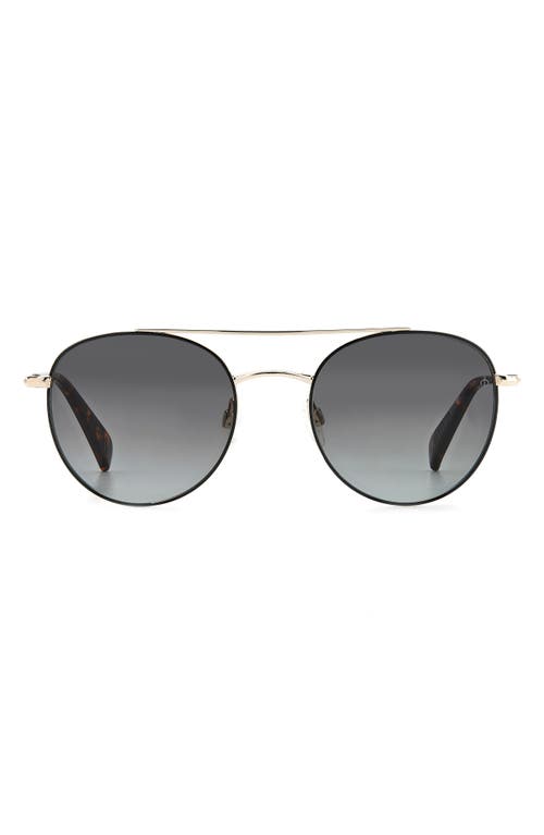 rag & bone 51mm Round Sunglasses in Black/Grey Shaded at Nordstrom