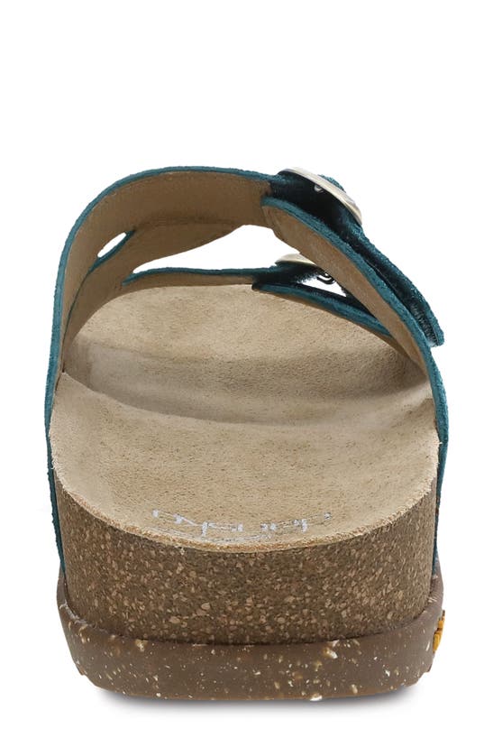 Dansko Dayna Strappy Slide Sandal In Teal Suede | ModeSens