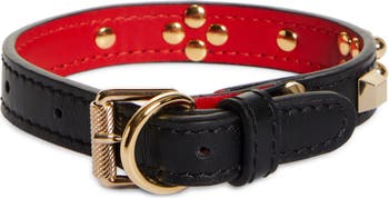 Loubicollar M - Pet collar - Grained calf leather and rubber - Black -  Christian Louboutin United States