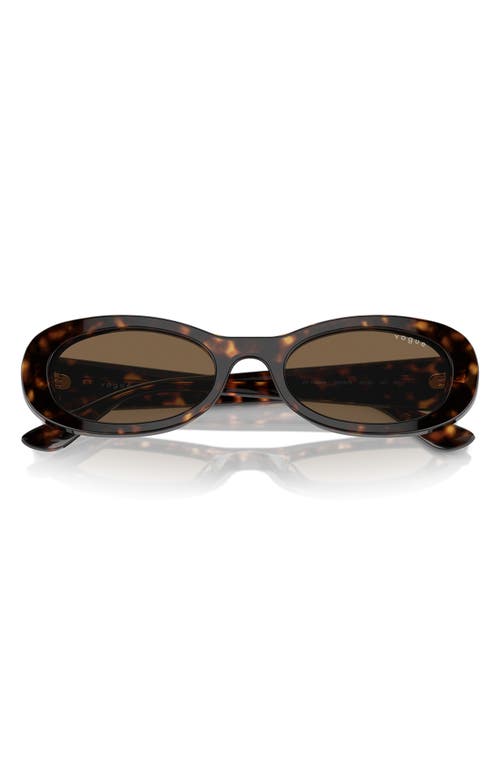 Shop Vogue 53mm Oval Sunglasses In Dark Havanah/dark Brown