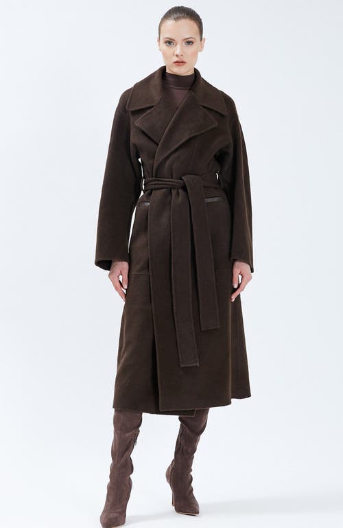 Nicole Benisti Women's Iris Wool-blend Belted Coat In Chocolate