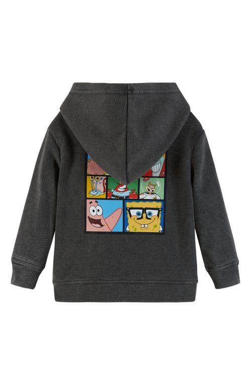 Shop Andy & Evan Kids' Spongebob Squarepants™ Stonewashed Waffle Knit Hoodie In Grey/blue Multi