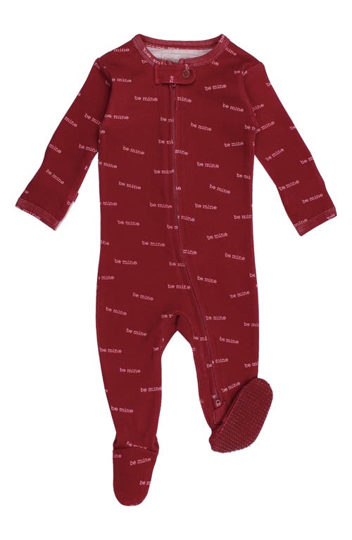 L'Ovedbaby Be Mine Organic Cotton Zip Footie at Nordstrom, Size 6-9M
