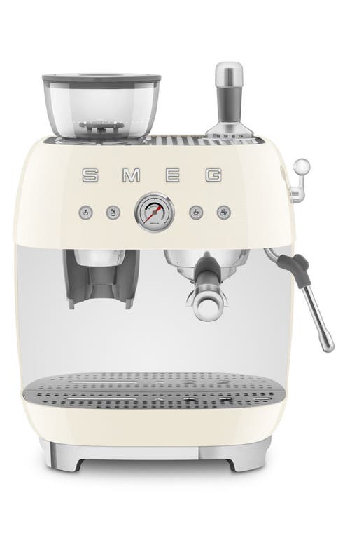 Shop Smeg Espresso Machine With Coffee Grinder In Cream
