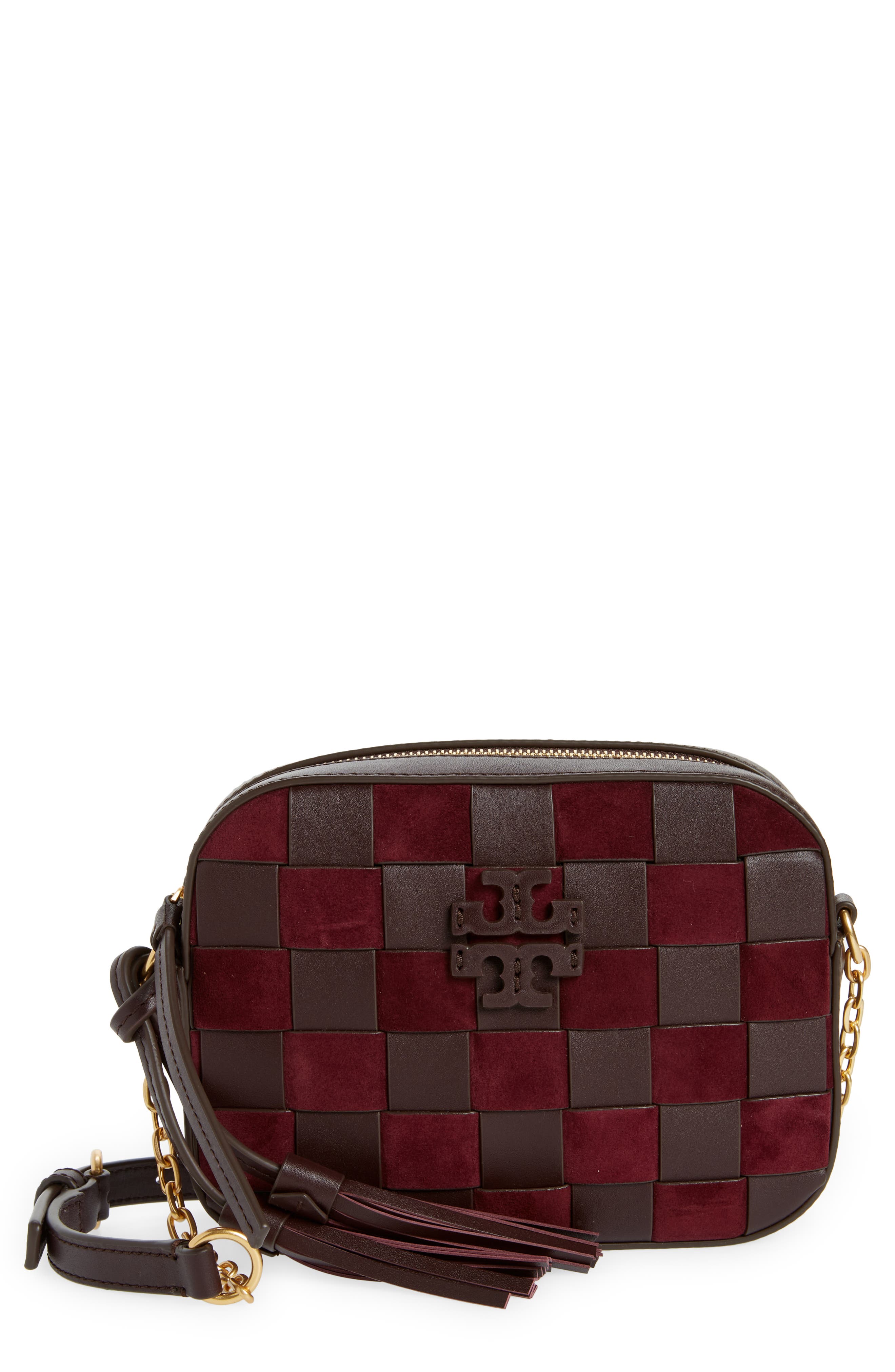 tory burch leather camera bag