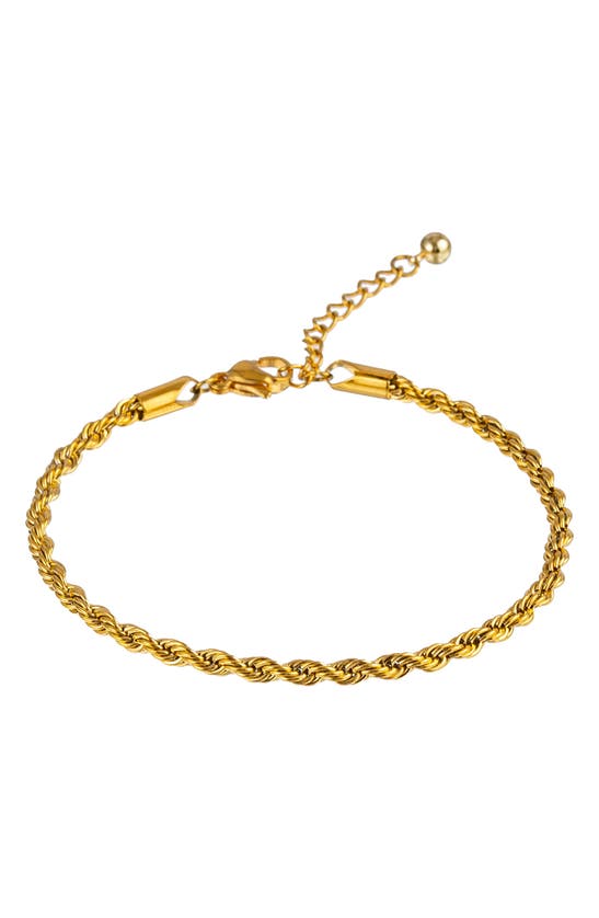 Eye Candy Los Angeles Ambre Set Of 4 Imitation Pearl & Chain Bracelets In Gold