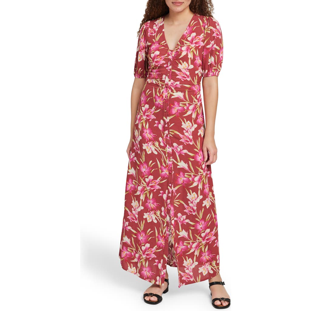 Faherty Sorrento Print Maxi Dress In Red