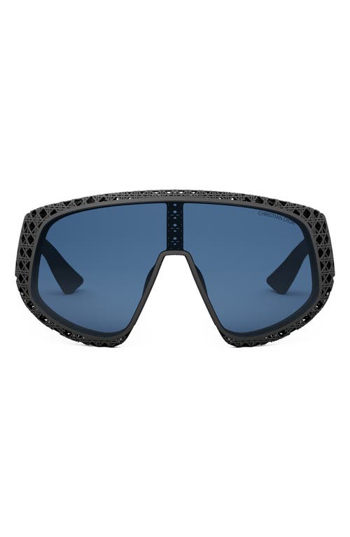 Dior '3d M1u Mask Sunglasses In Matte Black/blue