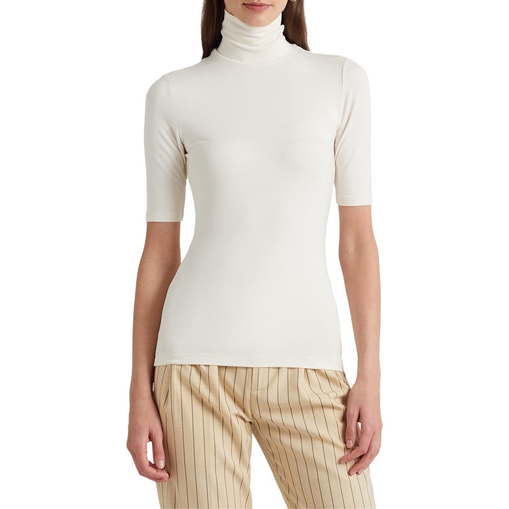 RALPH LAUREN LAUREN RALPH LAUREN JERSEY TURTLENECK TOP
