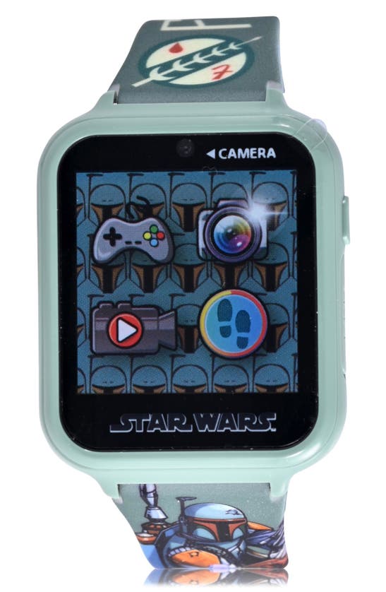 Accutime Kids' Star Wars Boba Fett Itimes Smartwatch In Olive