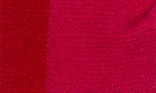 Shop Eugenia Kim Fushia Red Colorblock Cashmere Knit Turban Headband In Fuchsia/red
