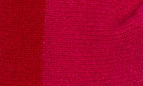 Shop Eugenia Kim Fushia Red Colorblock Cashmere Knit Turban Headband In Fuchsia/red