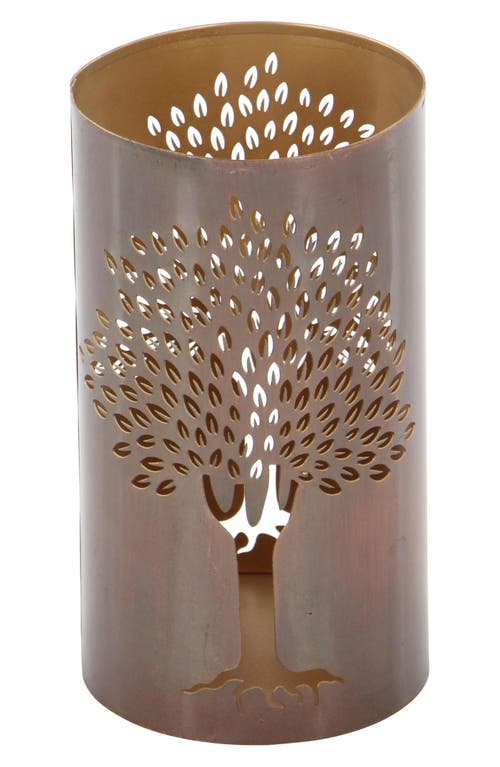 Willow Row Set Of 3 Textured Metal Lantern Candle Holders In Copper