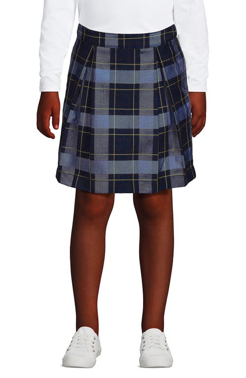 Shop Lands' End School Uniform Girls Plaid Skort Top Of Knee In Classic Navy Plaid