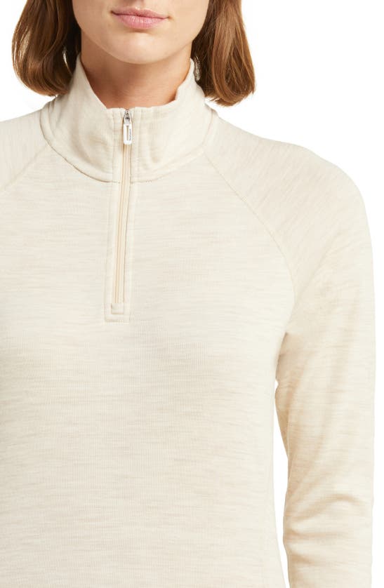 Shop Smartwool Classic Thermal Long Sleeve Merino Wool Quarter-zip Base Layer Top In Almond Heather