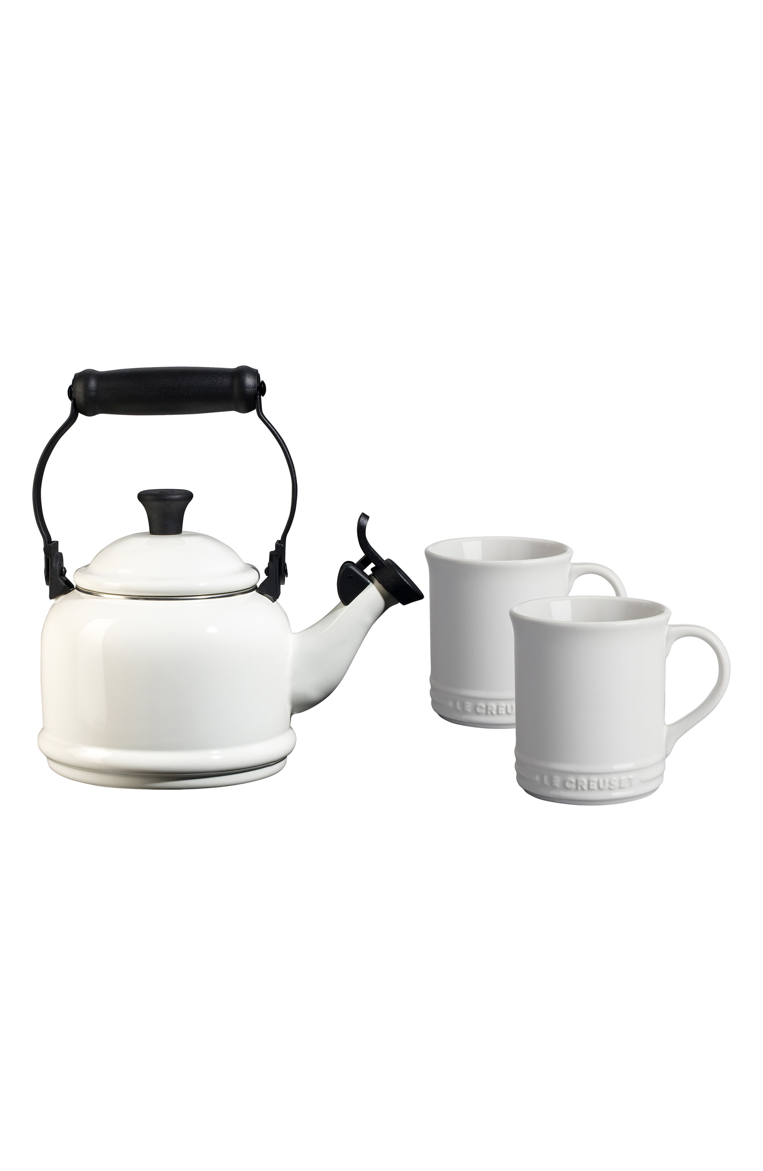 le creuset almond kettle