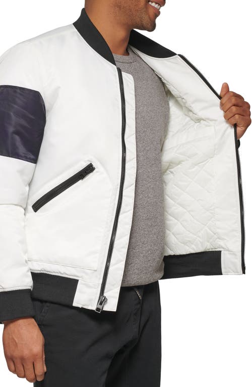 Shop Tommy Hilfiger Water Resistant Quilted Bomber Jacket In White
