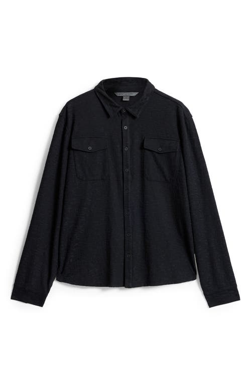 Shop John Varvatos Abuja Textured Cotton Stretch Jacquard Button-up Shirt In Black