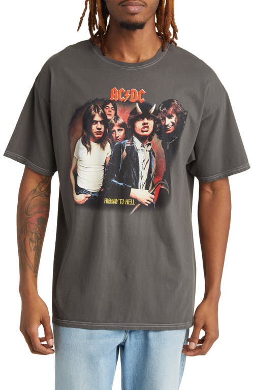 AC/DC Graphic T-Shirt in Black Pigment Wash
