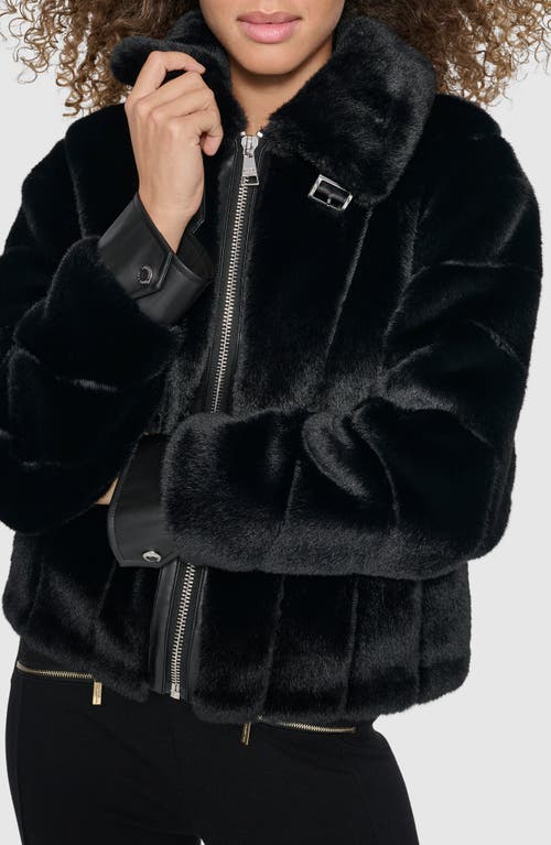 Shop Karl Lagerfeld Paris Faux Fur Jacket In Black