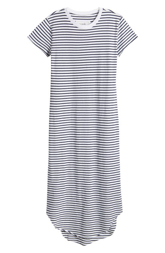 Shop Frank & Eileen Harper Perfect T-shirt Maxi Dress In White And British Royal Navy