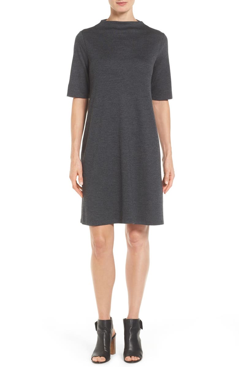 Eileen Fisher Heathered Jersey Shift Dress (Regular & Petite) | Nordstrom