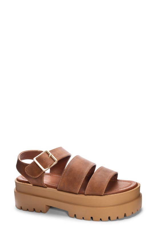 Dirty Laundry Baddie Platform Sandal In Cognac