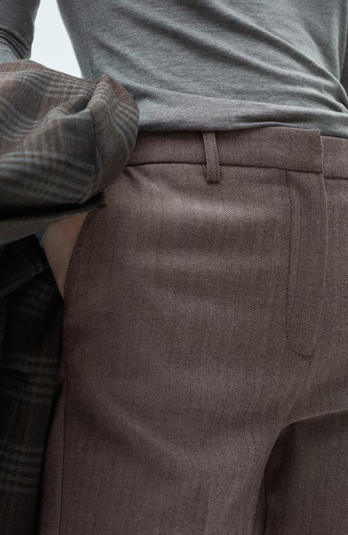 Mango Flat Front Skinny Pants In Beige